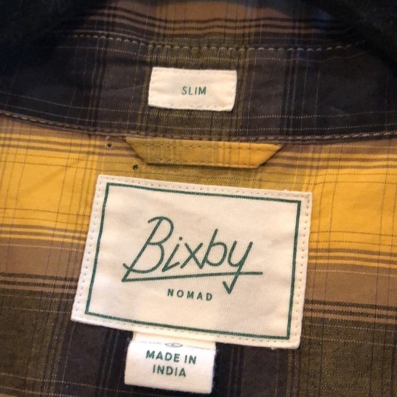 Men’s Bixby Nomad Made in India Slim Cut Short Sleeve Button Down Shirt Size L - Picture 8 of 11